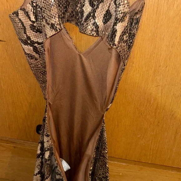 Snake Print Sequin Dress - Picture 2 of 6